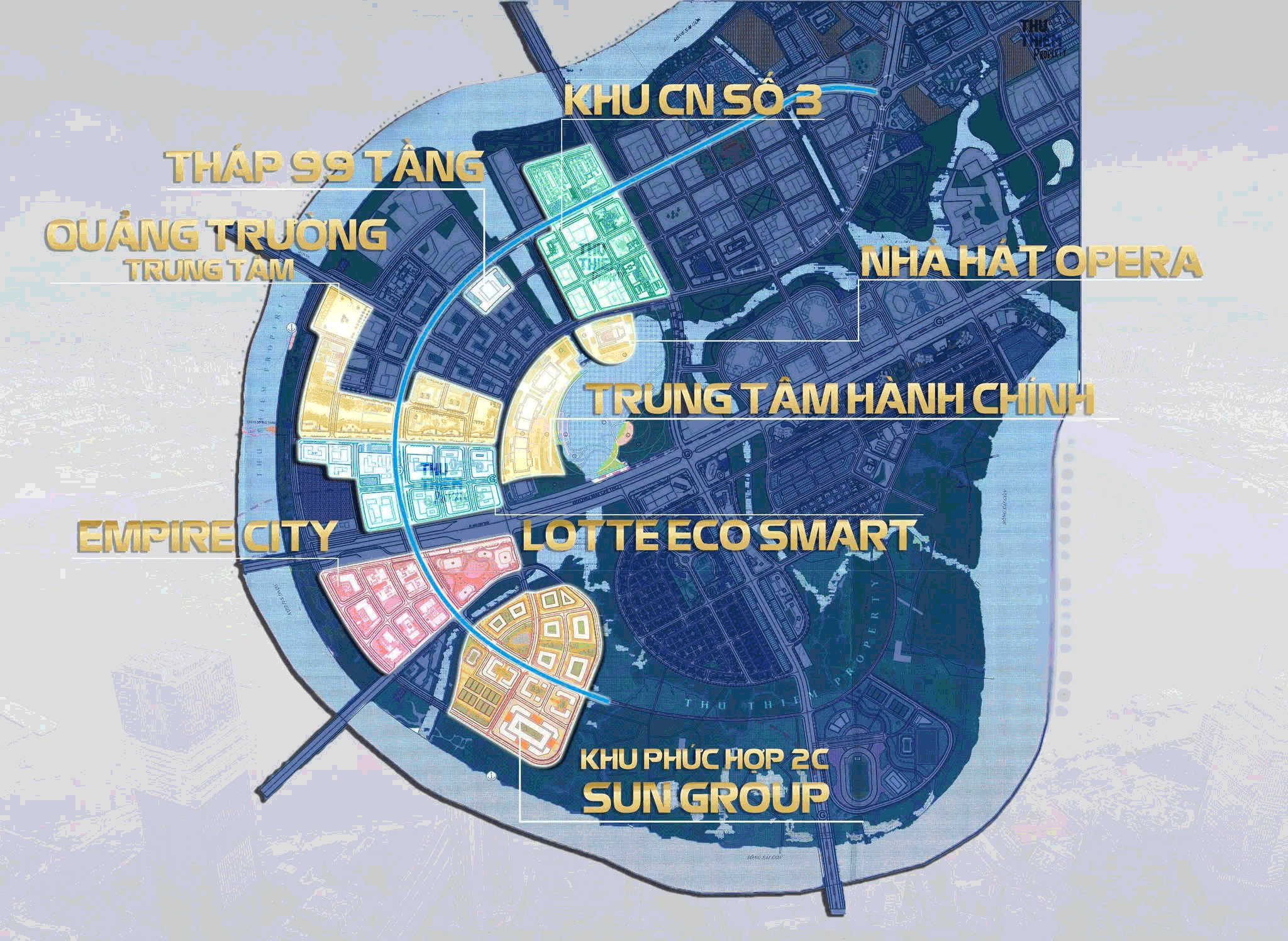 Vị trí Sungroup Thủ Thiêm